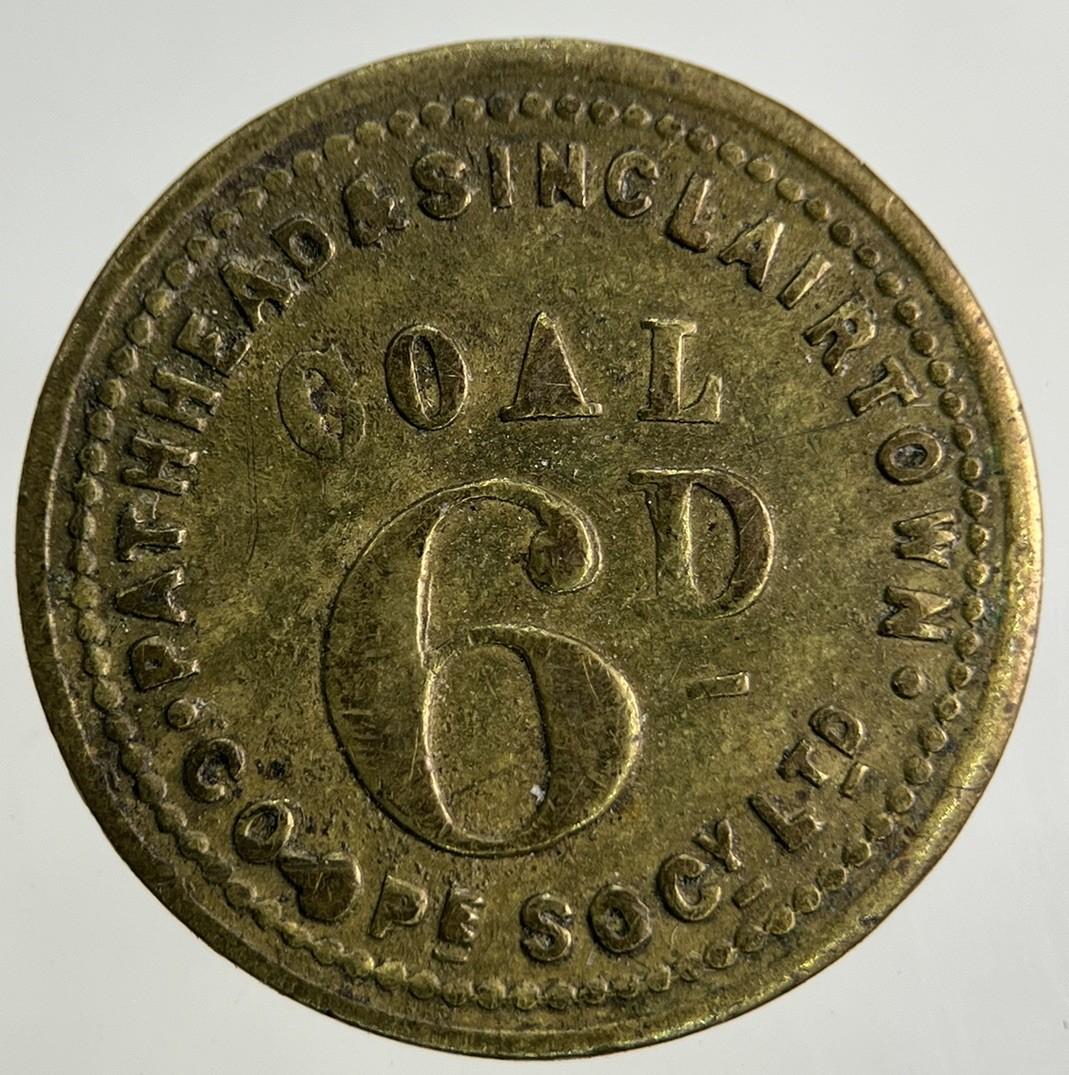 British 6d CO-OP Coal Token Coin | Fine Collectable Grade