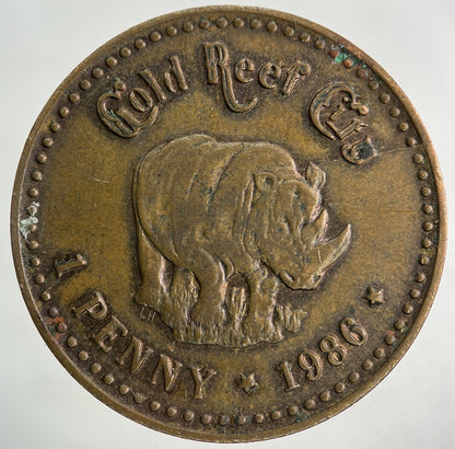 1986 South Africa Johannesburg Gold Reef Token Coin | Fine Collectable Grade