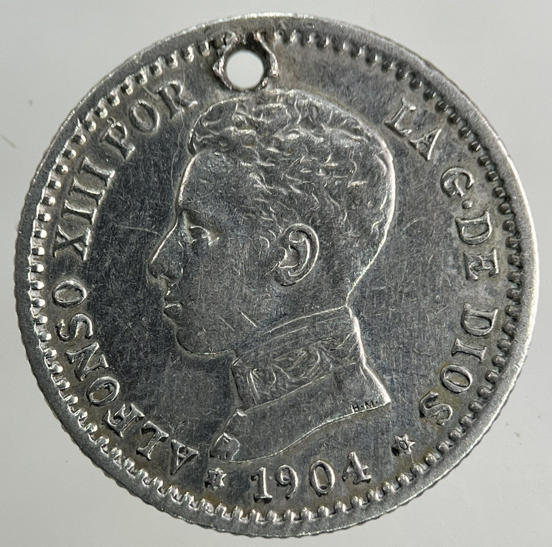 1904 Spain 50 Centimos Silver Coin | Fine Collectable Grade