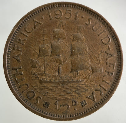 1951 South Africa Half-Penny Coin | Fine Collectable Grade