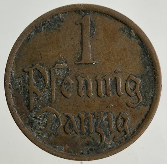 1937 Germany 1 Pfennig Danzig Coin | Fine Collectable Grade