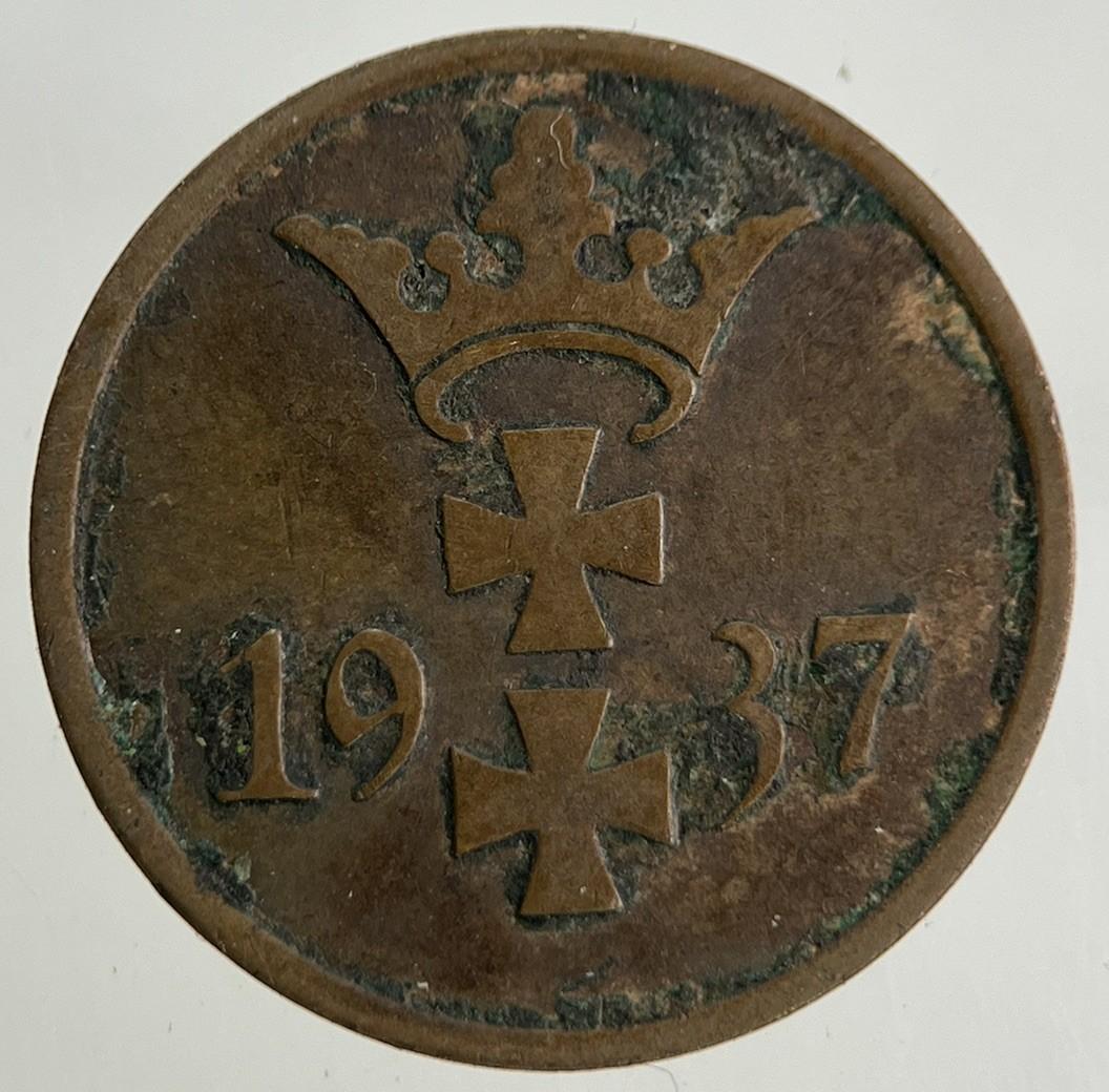 1937 Germany 1 Pfennig Danzig Coin | Fine Collectable Grade