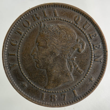 1871 Canada Prince Edward Island One Cent Coin | Fine Collectable Grade