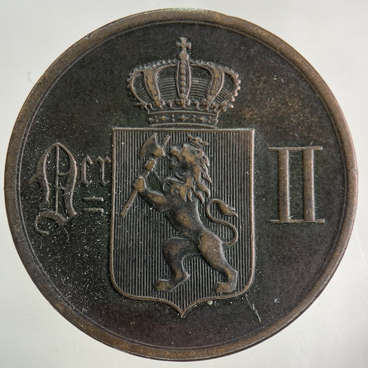 1896 Norway 5 Ore Coin | Very High Grade