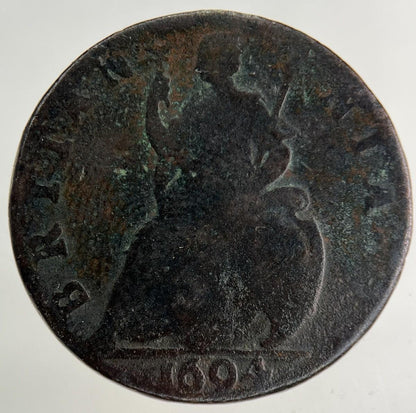1694 William III 3rd & Mary Farthing Coin | Fine Collectable Grade