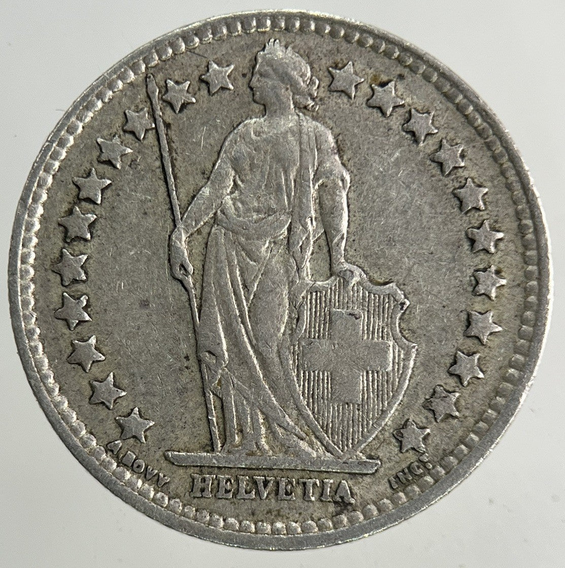 1942 Switzerland Swiss 1/2 Half Franc Silver Coin | Fine Collectable Grade