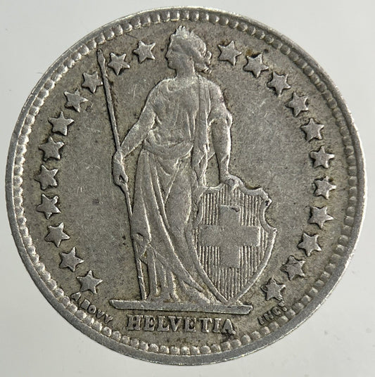 1942 Switzerland Swiss 1/2 Half Franc Silver Coin | Fine Collectable Grade