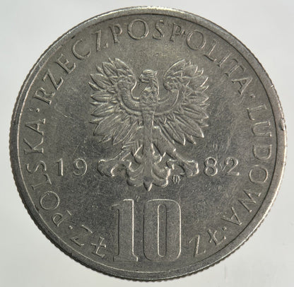 1982 Poland 10 Zloty Zlotych Coin | Fine Collectable Grade