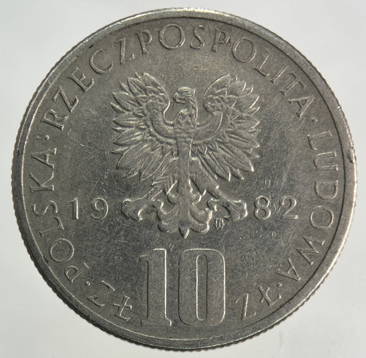 1982 Poland 10 Zloty Zlotych Coin | Fine Collectable Grade