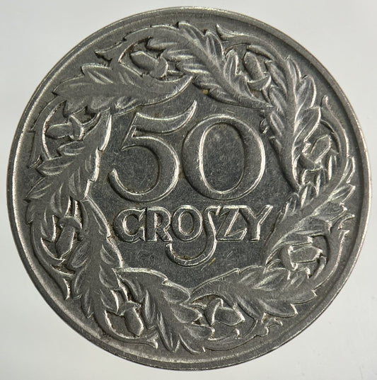 1923 Poland 50 Groszy Coin | Fine Collectable Grade