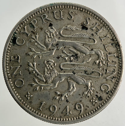 1949 Cyprus Shilling Coin | Fine Collectable Grade