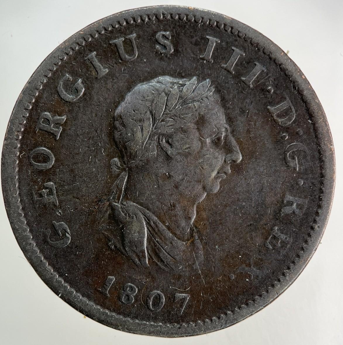 1807 George III 3rd Half-Penny Coin | Fine Collectable Grade