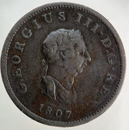 1807 George III 3rd Half-Penny Coin | Fine Collectable Grade
