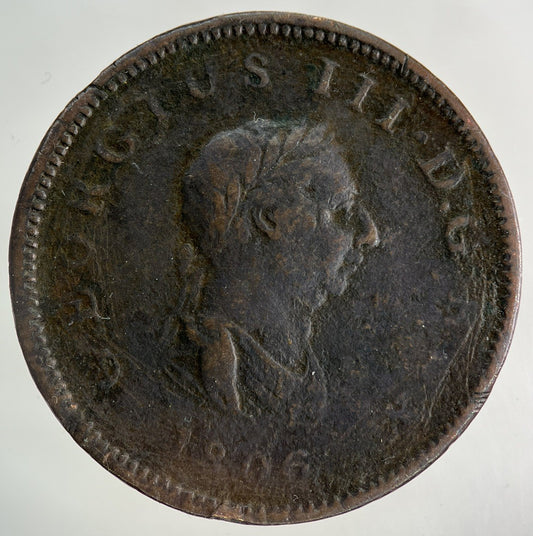 1806 George III 3rd Half-Penny Coin | Collectable Grade