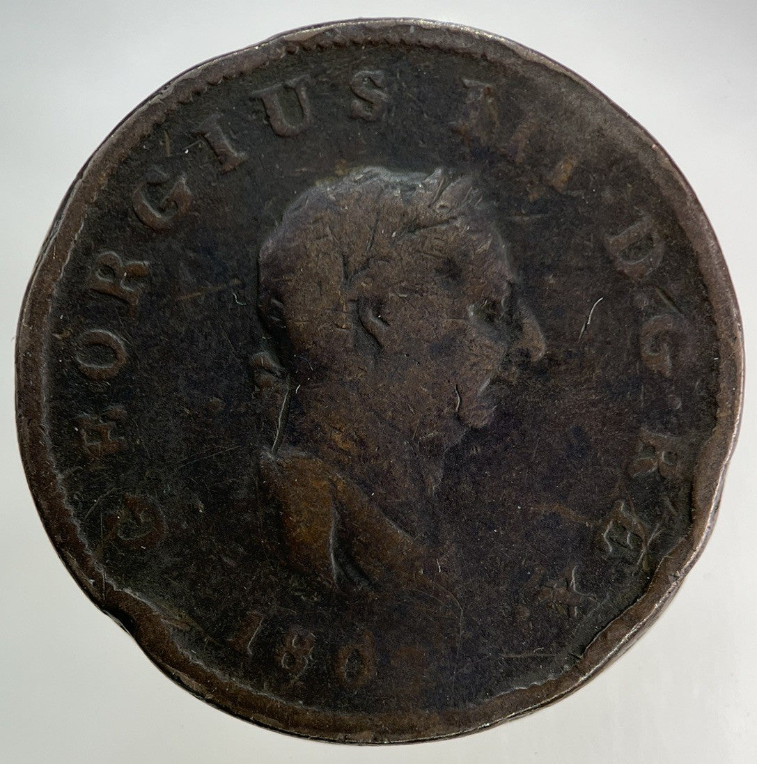 1807 George III 3rd Half-Penny Coin | Collectable Grade