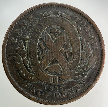 1837 Canada Bank Token Half-Penny Coin | Collectable Grade