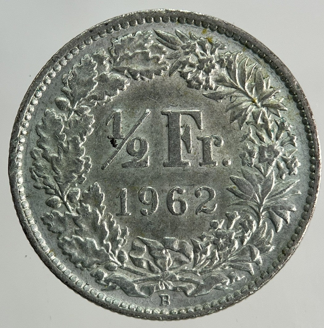 1962 Switzerland Swiss 1/2 Half Franc Silver Coin | Very High Grade