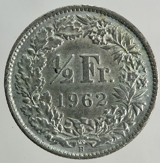 1962 Switzerland Swiss 1/2 Half Franc Silver Coin | Very High Grade