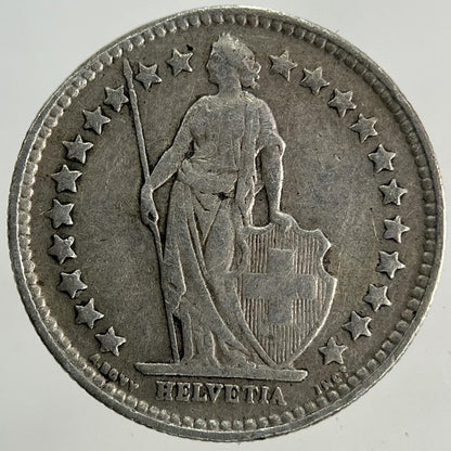 1920 Switzerland Swiss 1/2 Half Franc Silver Coin | Fine Collectable Grade