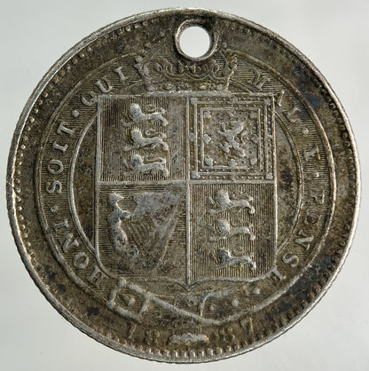 1887 Victoria Shilling Silver Coin | Fine Collectable Grade