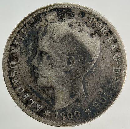 1900 Spain Una 1 Peseta Silver Coin | Collectable Grade
