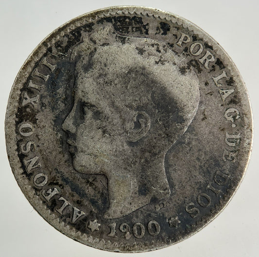 1900 Spain Una 1 Peseta Silver Coin | Collectable Grade