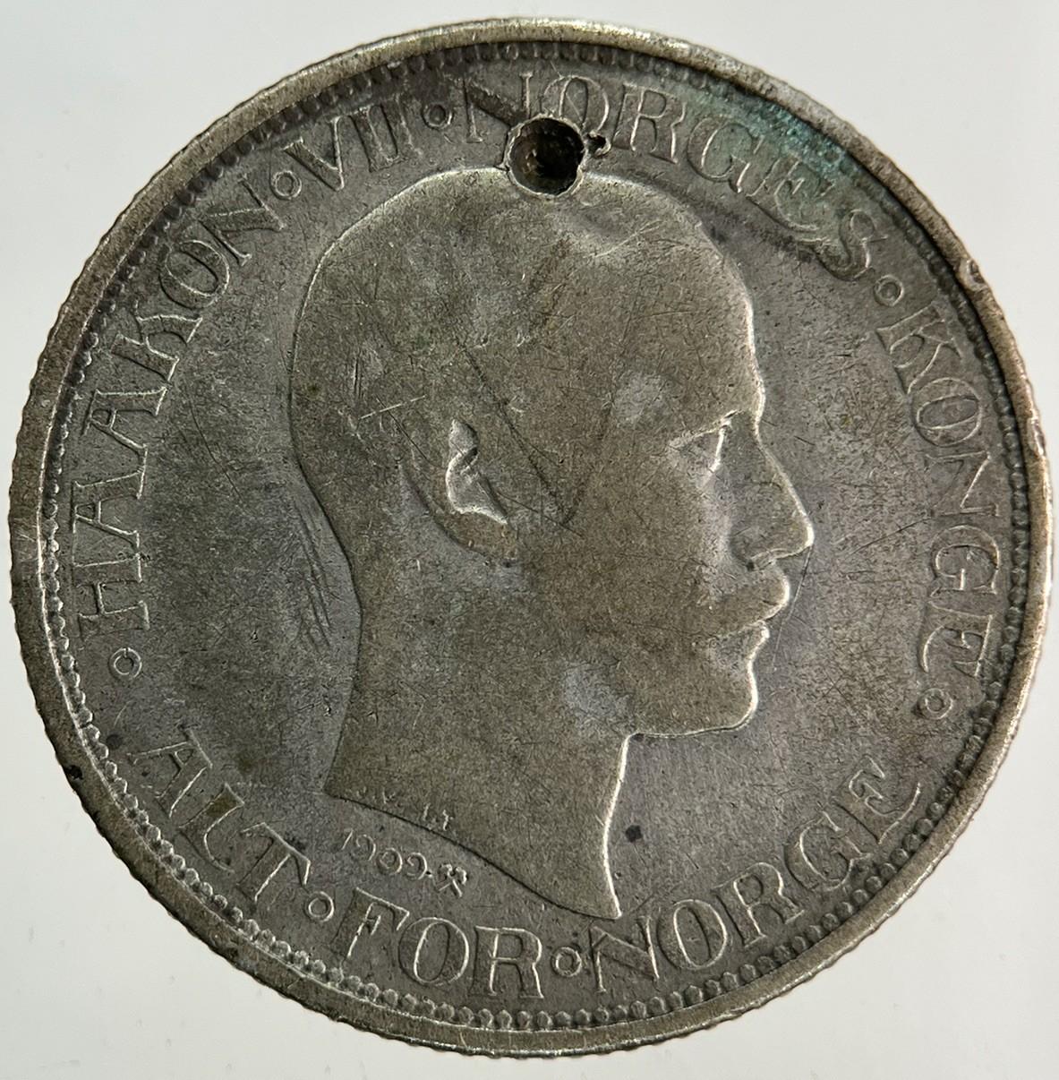 1909 Norway 50 Ore Silver Coin | Fine Collectable Grade