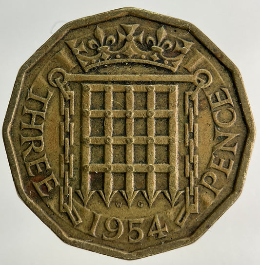 1954 Elizabeth II 2nd Brass Threepence Coin | Fine Collectable Grade