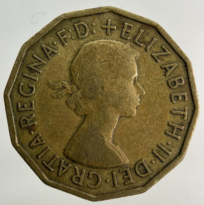 1954 Elizabeth II 2nd Brass Threepence Coin | Fine Collectable Grade