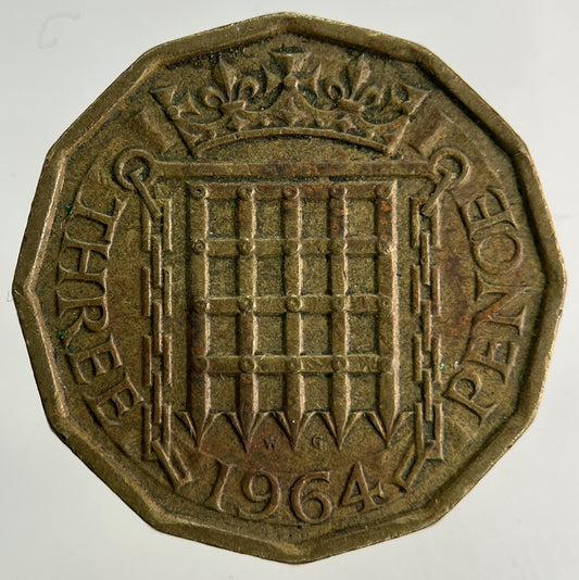 1964 Elizabeth II 2nd Brass Threepence Coin | Fine Collectable Grade