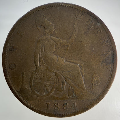 1884 Victoria One Penny Coin | Collectable Grade