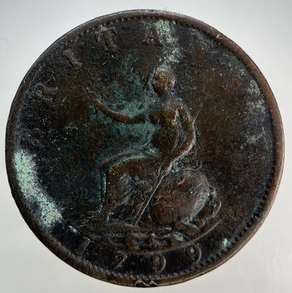 1799 George III 3rd Half-Penny Coin | Fine Collectable Grade