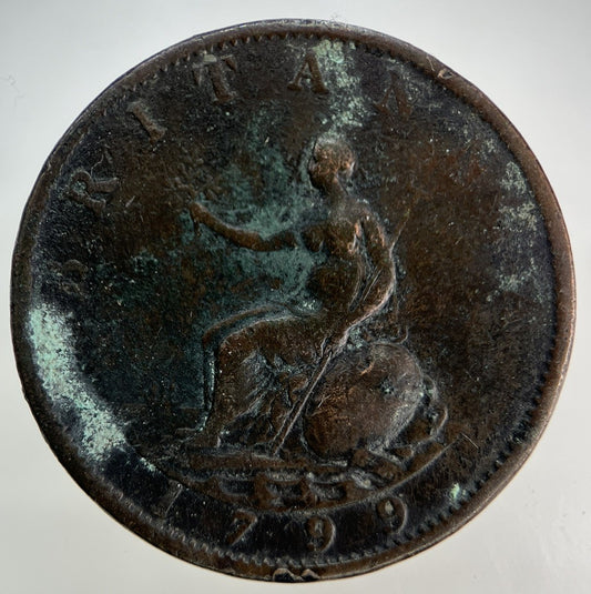 1799 George III 3rd Half-Penny Coin | Fine Collectable Grade