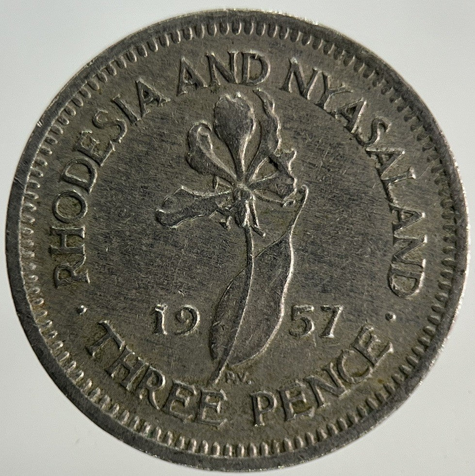 1957 Africa Rhodesia Threepence Coin | Fine Collectable Grade