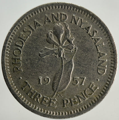 1957 Africa Rhodesia Threepence Coin | Fine Collectable Grade