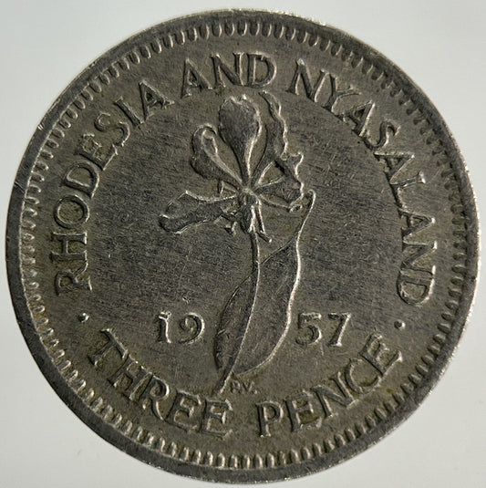 1957 Africa Rhodesia Threepence Coin | Fine Collectable Grade