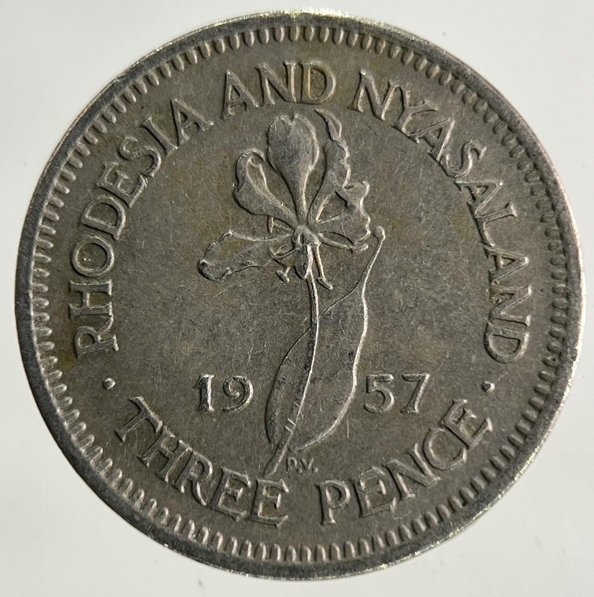 1957 Africa Rhodesia Threepence Coin | Fine Collectable Grade