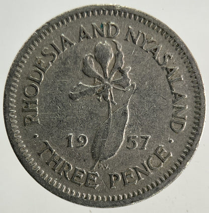 1957 Africa Rhodesia Threepence Coin | Fine Collectable Grade