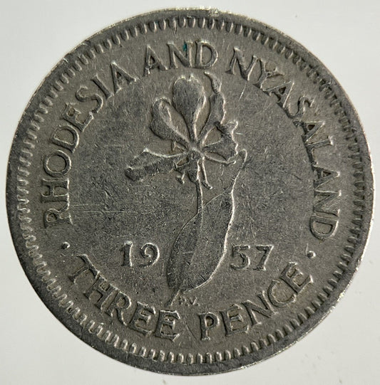 1957 Africa Rhodesia Threepence Coin | Fine Collectable Grade