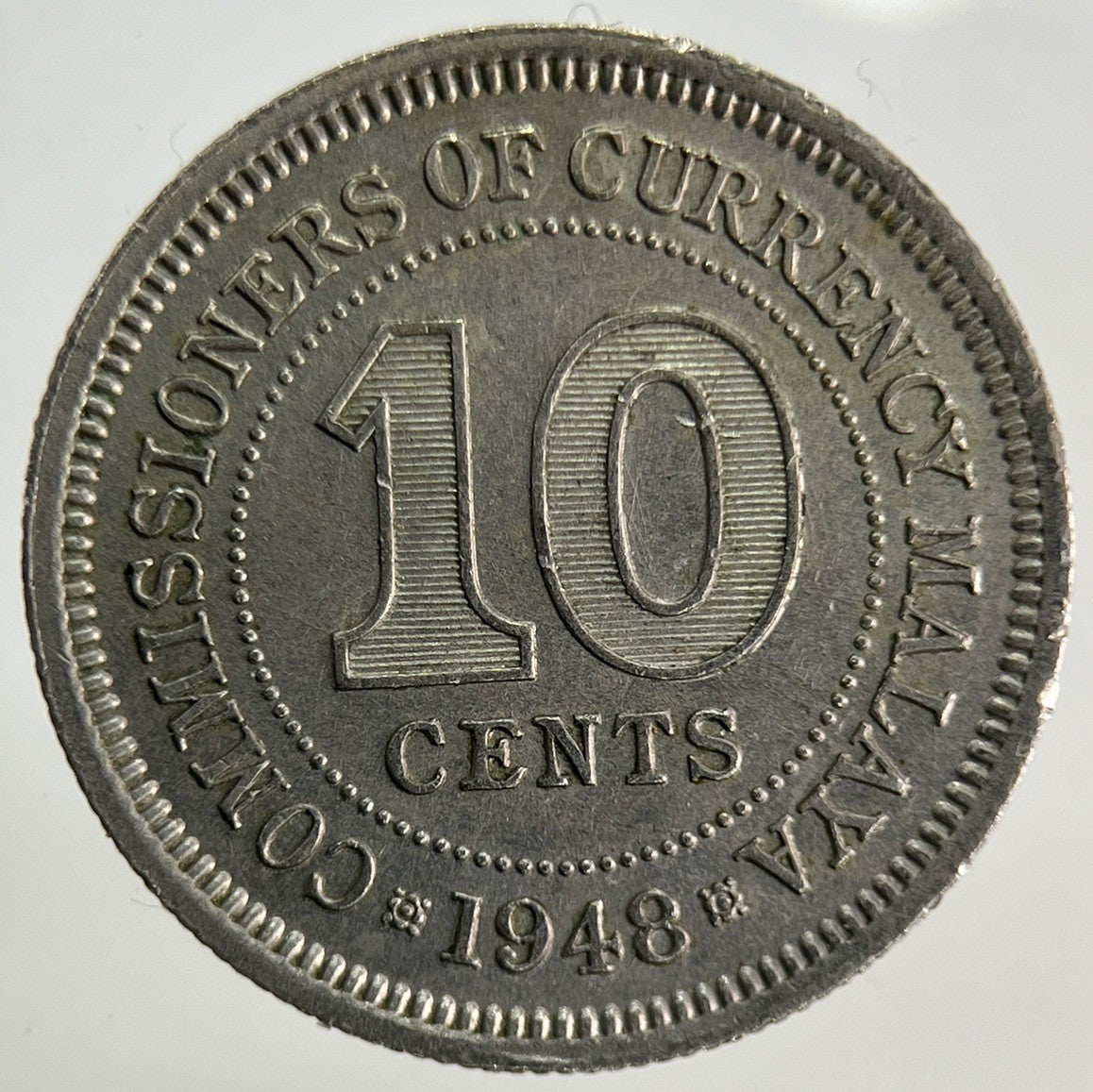 1948 Malaysia 10 Cents Coin | Fine Collectable Grade