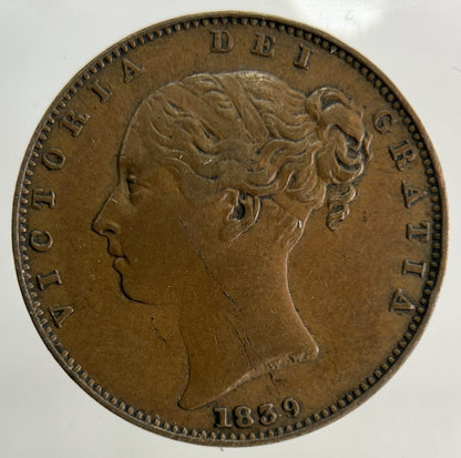 1839 Isle Of Man Farthing Coin | Very High Grade