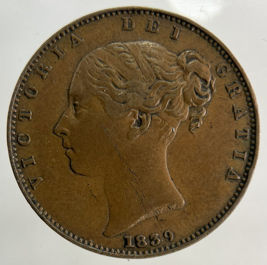 1839 Isle Of Man Farthing Coin | Very High Grade