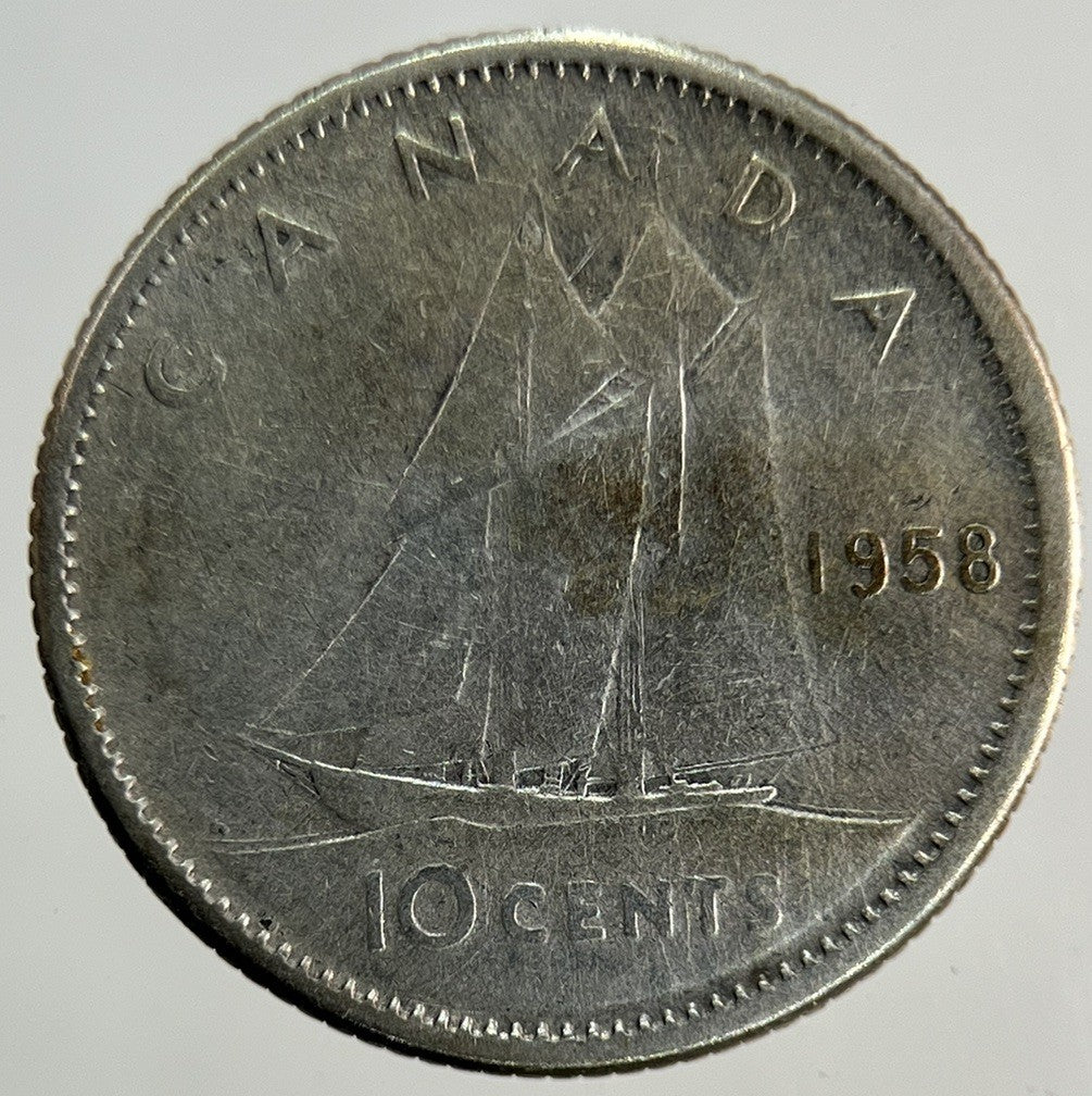 1958 Canada 10 Cents Silver Coin | Collectable Grade