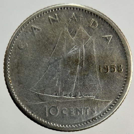 1958 Canada 10 Cents Silver Coin | Collectable Grade