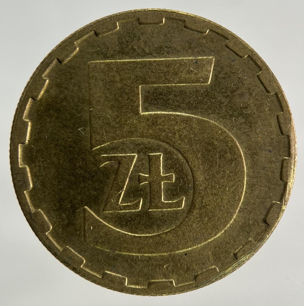 1986 Poland 5 Zloty Zlotych Coin | Fine Collectable Grade