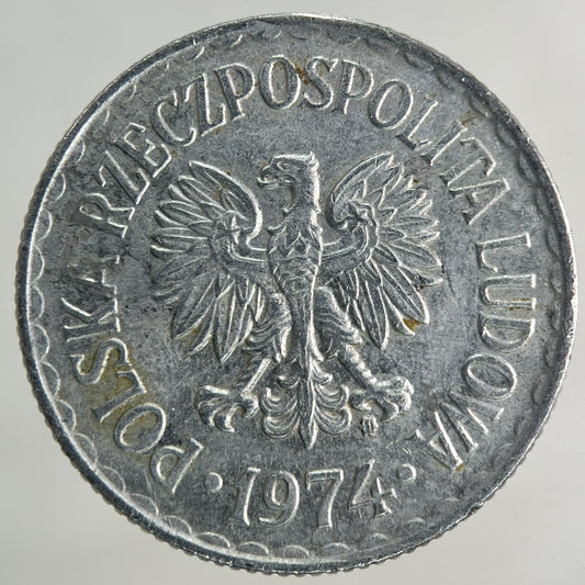1974 Poland 1 Zloty Zlotych Coin | Fine Collectable Grade