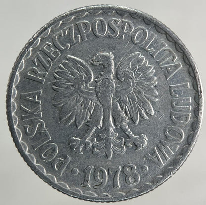 1978 Poland 1 Zloty Zlotych Coin | Fine Collectable Grade