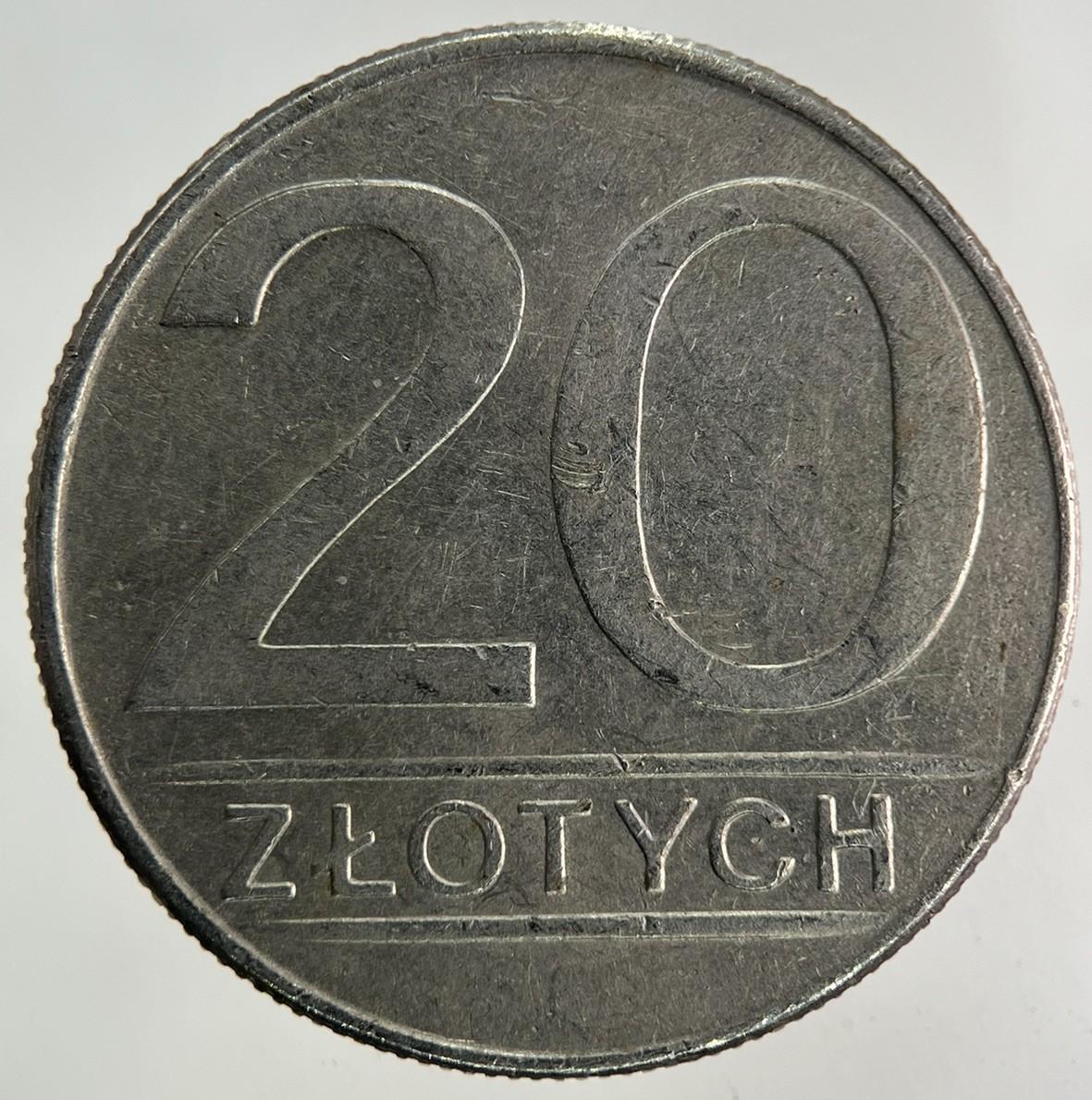 1987 Poland 20 Zlote Zloty Zlotych Coin | Fine Collectable Grade