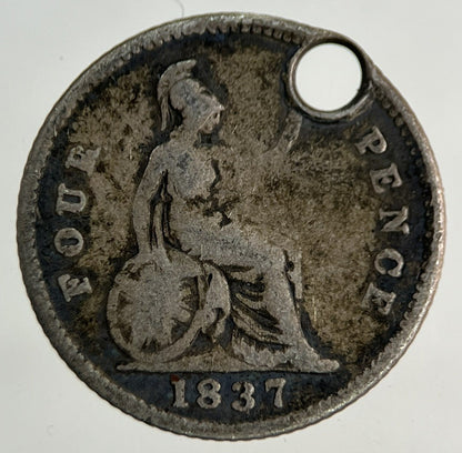 1837 William IV Four-Pence Groat Silver Coin | Collectable Grade