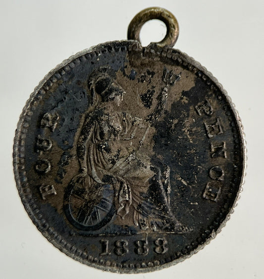 1888 Victoria Four-Pence Groat Silver Coin | Very High Grade